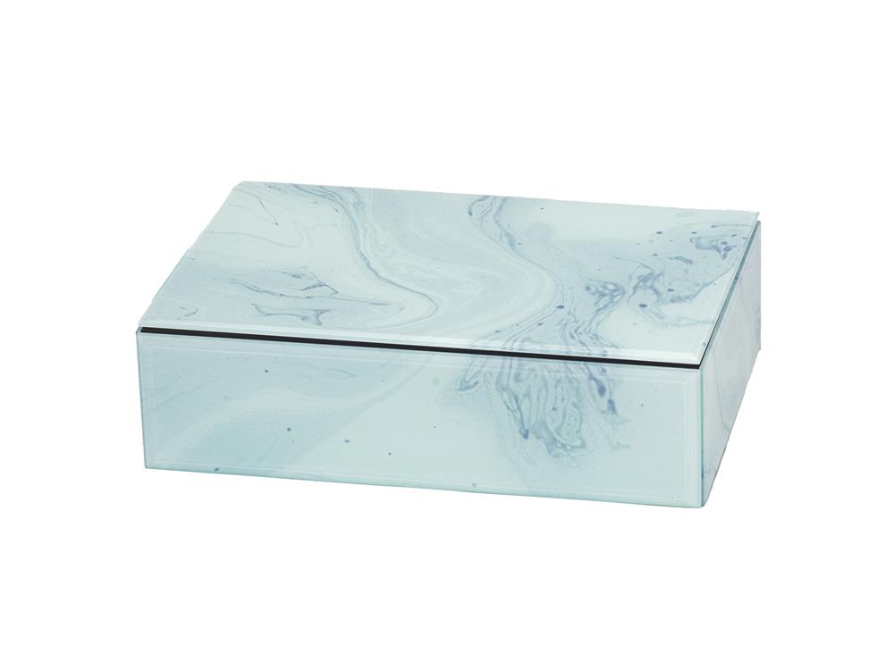 New - Carrara White Marble Effect Jewel Case