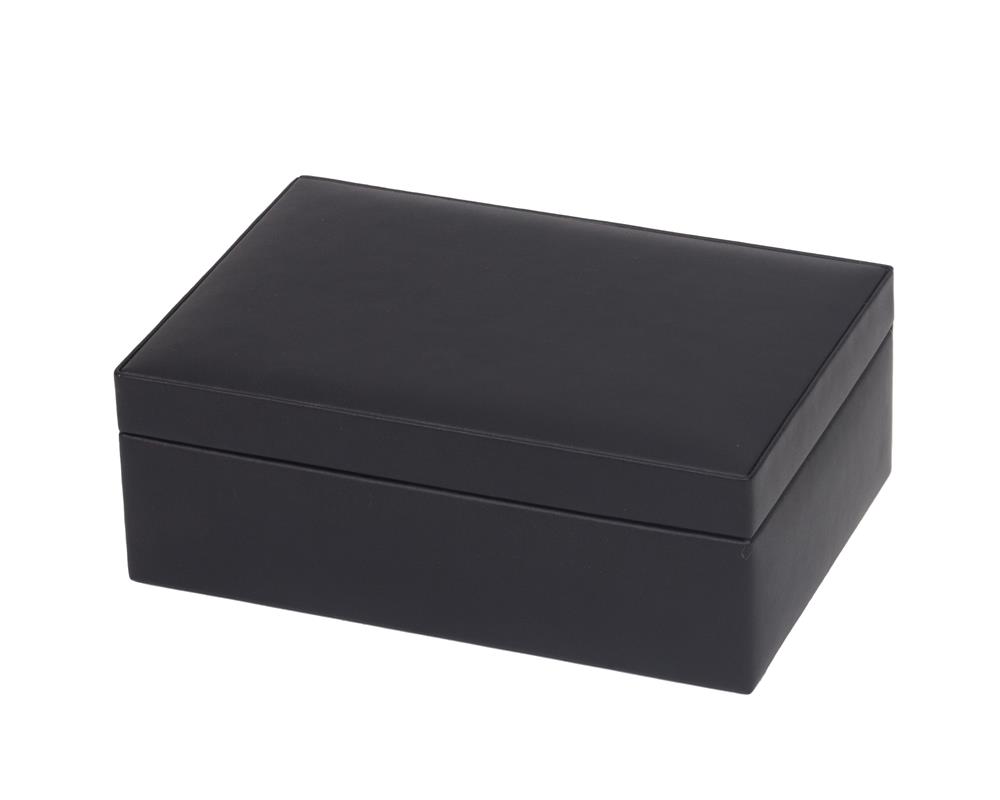 NEW - Norma Black bonded leather jewel case