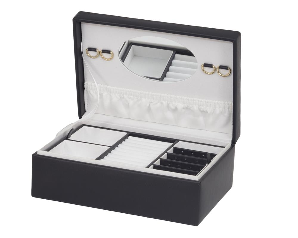 Norma Black bonded leather jewel case