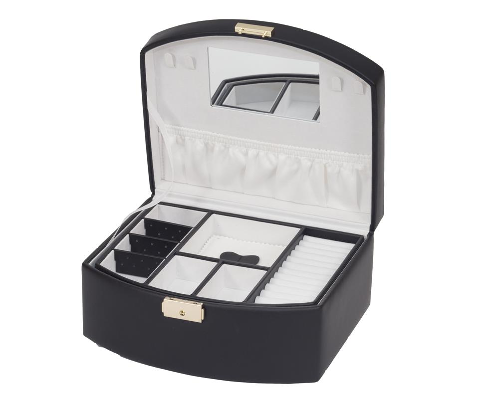 Oria Black Bonded leather Jewel Case