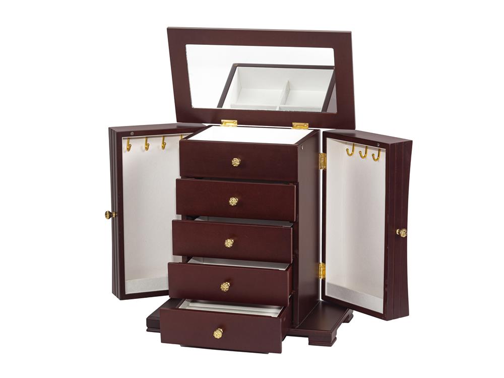 New - Walnut finish Wardrobe Jewel Case