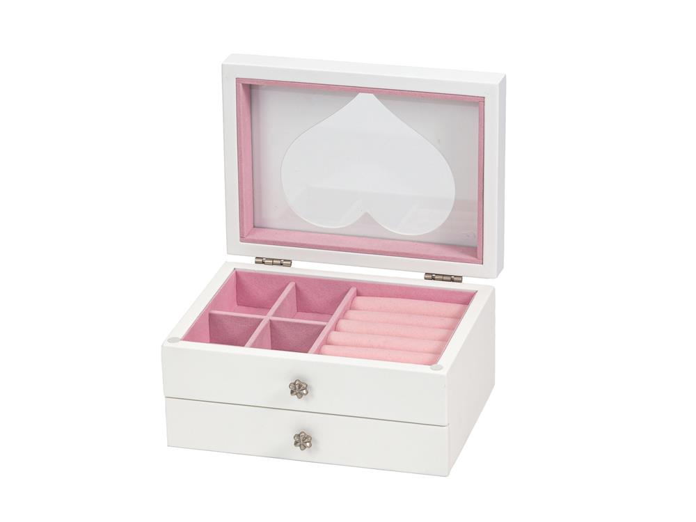 New - White Heart jewel case