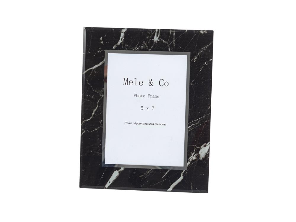 New - Marquina Black Marble Finish 5 x 7 Photo Frame