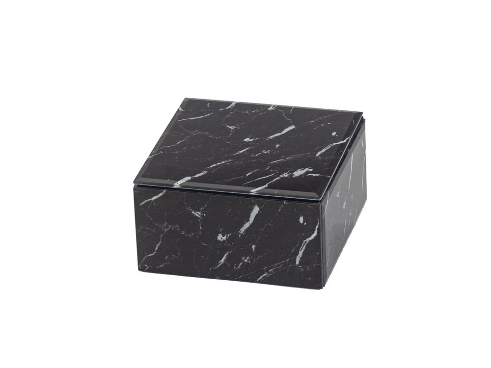 New - Marquina Black Marble Effect Trinket Box