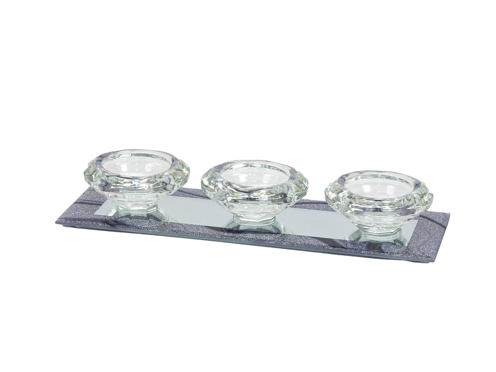 New - Purple Glitter White Tea light Holder