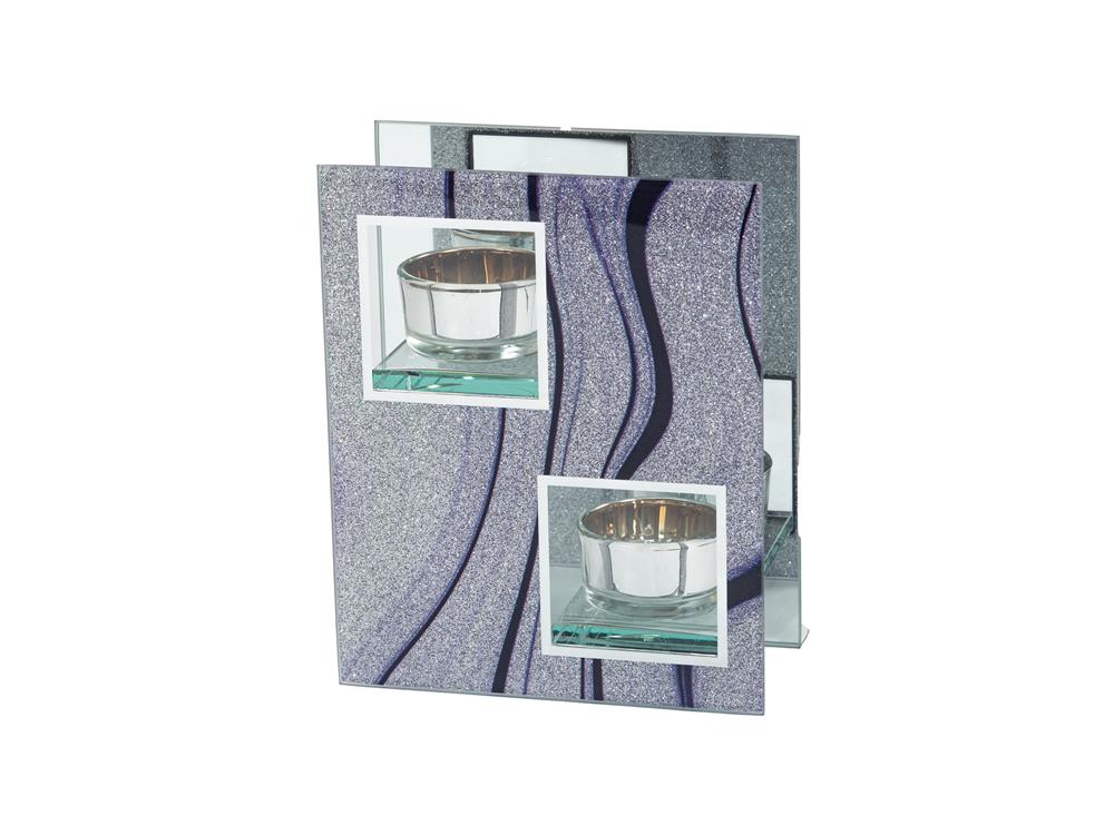 New - Purple Glitter Swirl Tea light Holder