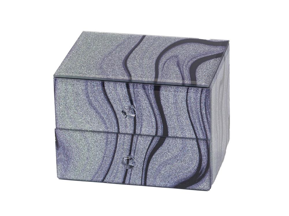 Purple Glitter Swirl Glass Jewel case