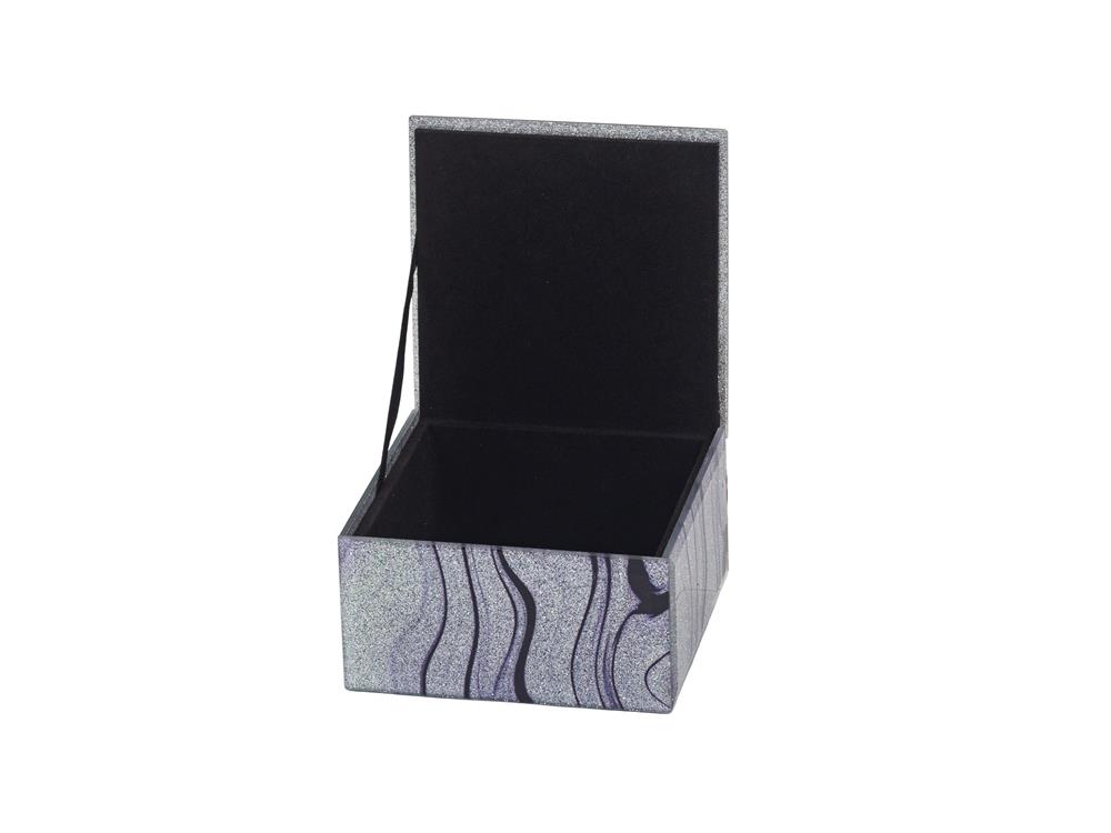 New - Purple Glitter Swirl Trinket Box