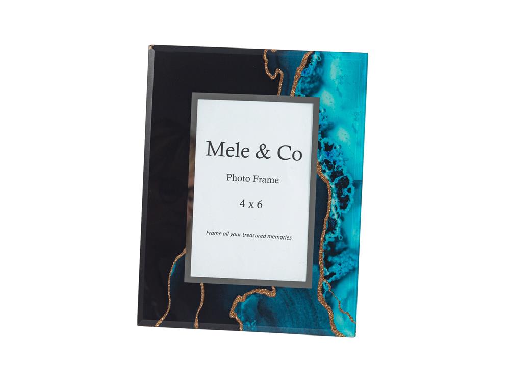 Electric Blue & Gold Finish Photo Frame 4 x 6