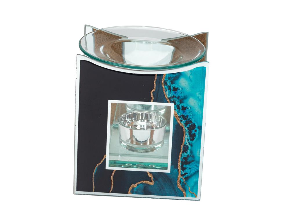 Electric Blue & Gold Finish Oil/Melt Burner