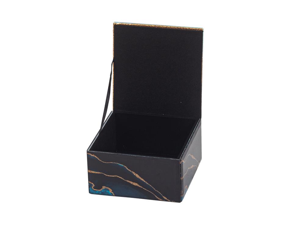 New - Electric Blue & Gold Finish Trinket Box