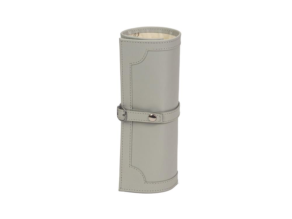 Grey Bonded Leather Jewel Roll