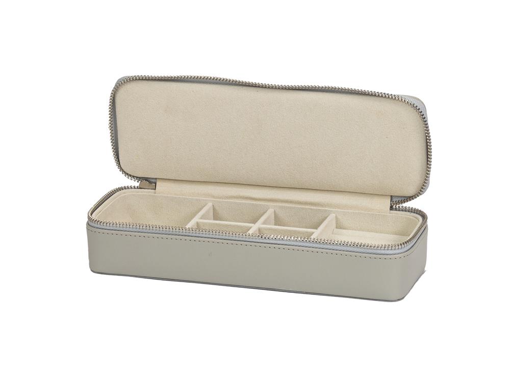 New - Grey Bonded Leather Travel Case