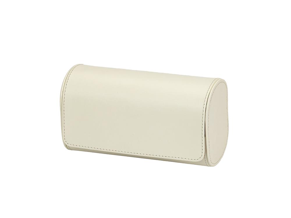 New - Ivory Bonded Leather Travel Watch Case