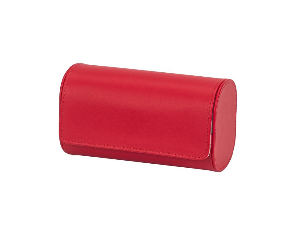 Red Bonded Leather Travel Watch Case