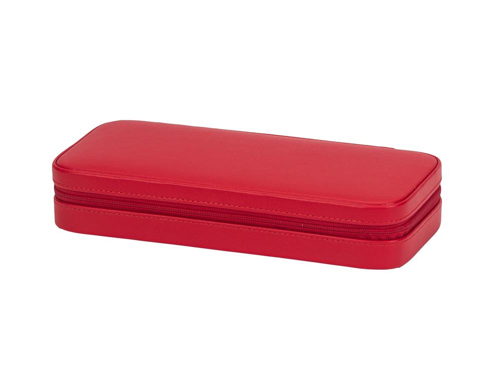 Red Bonded Leather Travel Case