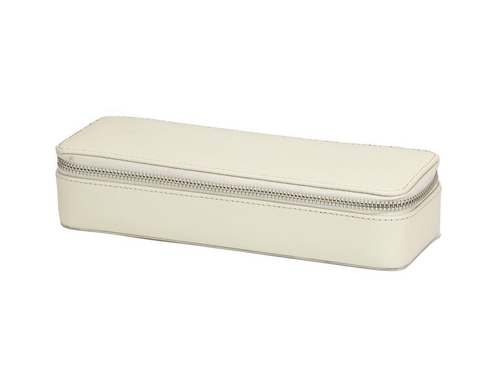 Ivory Bonded Leather Travel Case