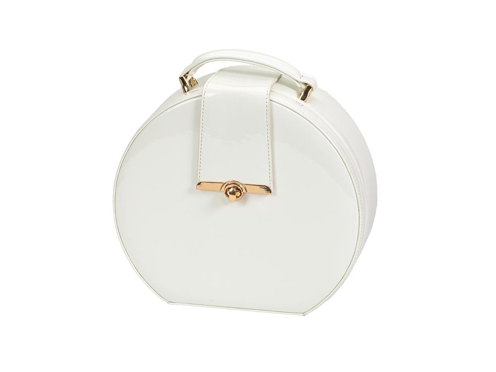 New - White Patent Finish Jewel Case