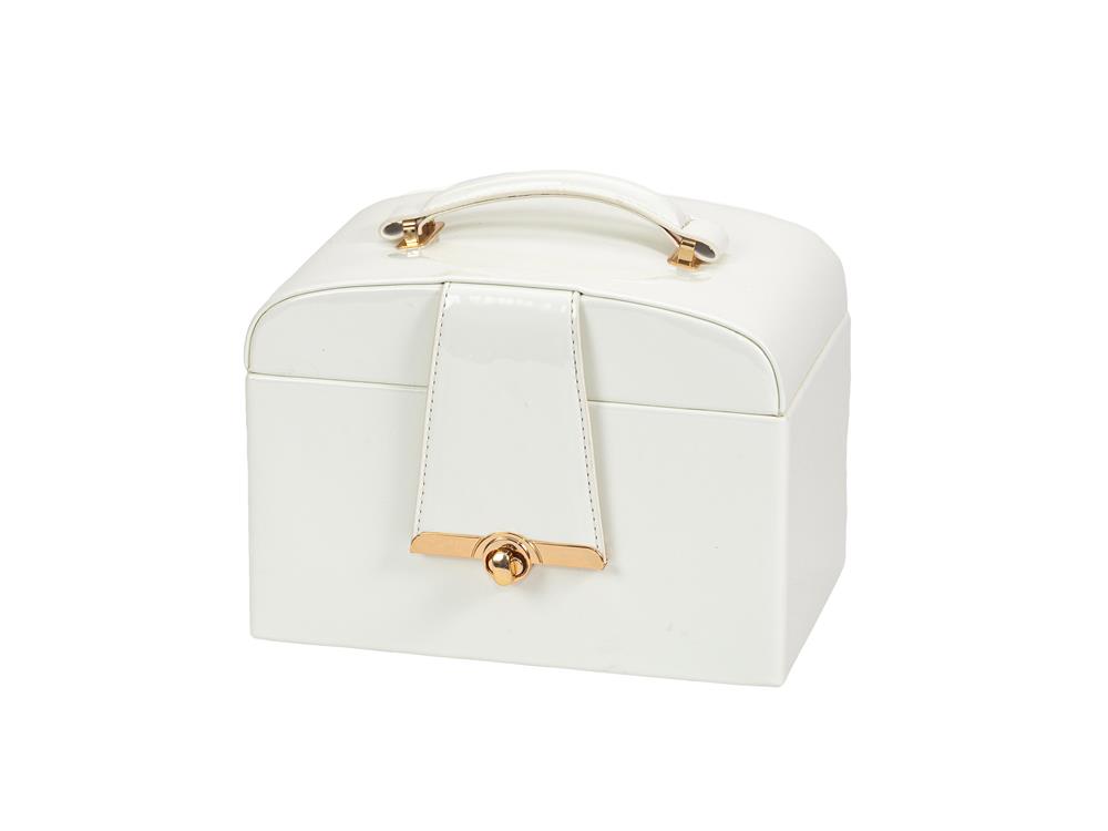 White Patent Finish Jewel Case