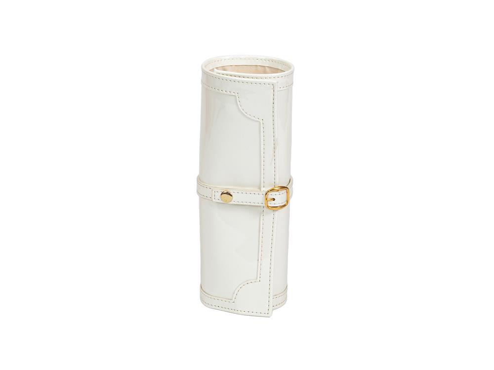 White Patent Finish Jewel Roll