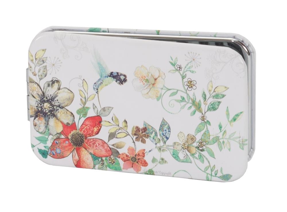 Hummingbird design notepad, Makeup bag, compact mirror and Manicure set