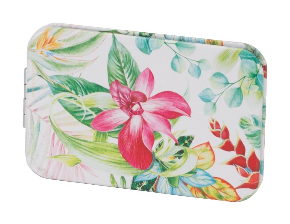 Orchid Cascade design Notepad, Makeup Bag, Compact Mirror And Manicure Set