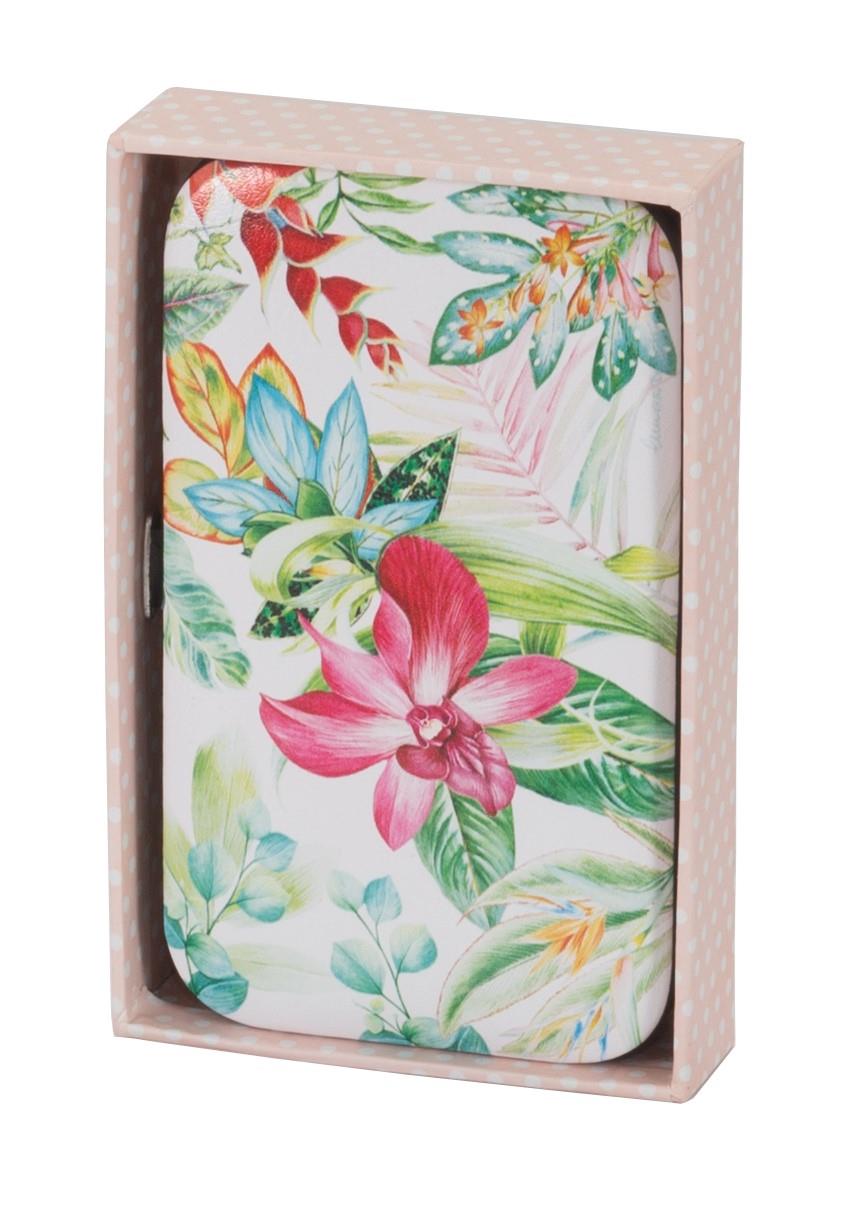 Orchid Cascade design Notepad, Makeup Bag, Compact Mirror And Manicure Set