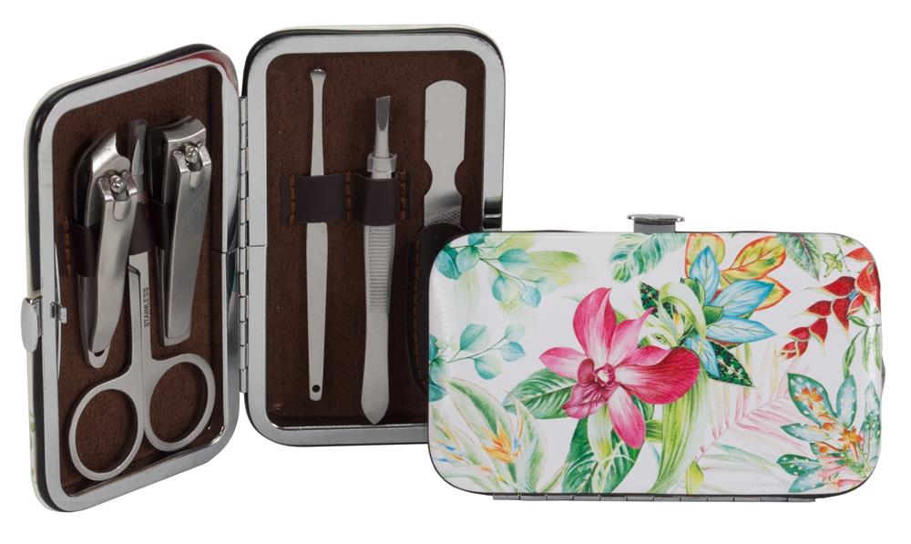 Orchid Cascade design Notepad, Makeup Bag, Compact Mirror And Manicure Set