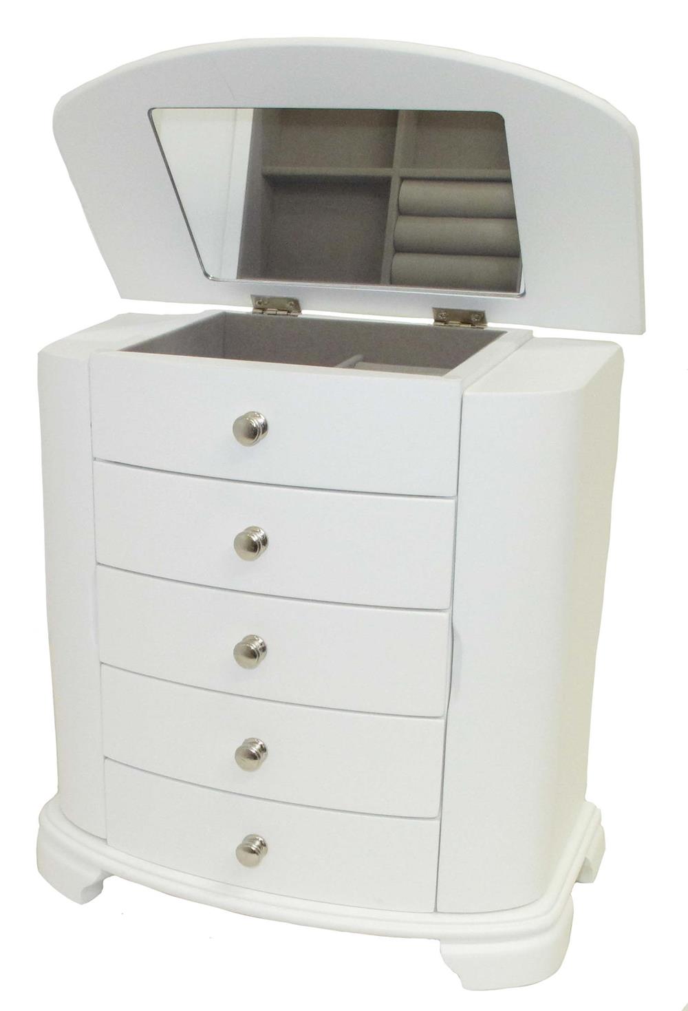 White Painted Large Wardrobe Style Jewel Case
