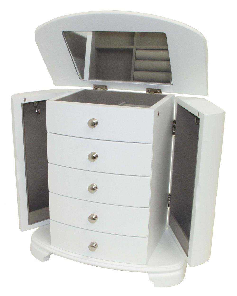 White Painted Large Wardrobe Style Jewel Case