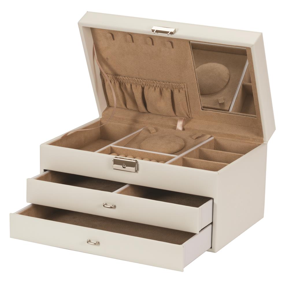 Ivory Faux Leather Jewel Box