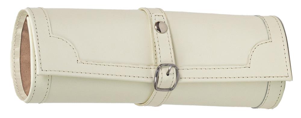 Luxury Ivory Faux Leather Jewel Roll