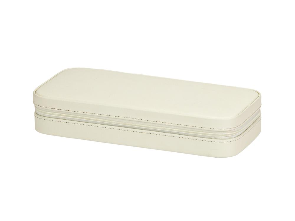 Ivory Faux Leather Travel Case