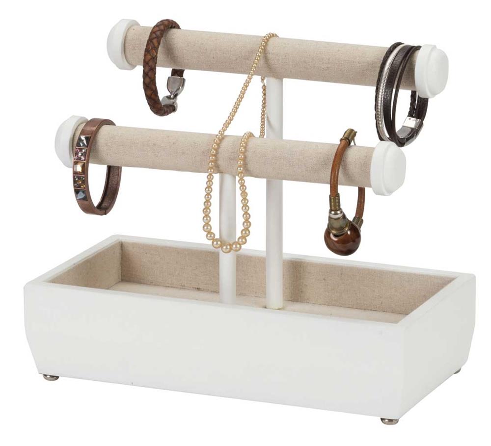 Marissa White Double T bar Jewellery Stand