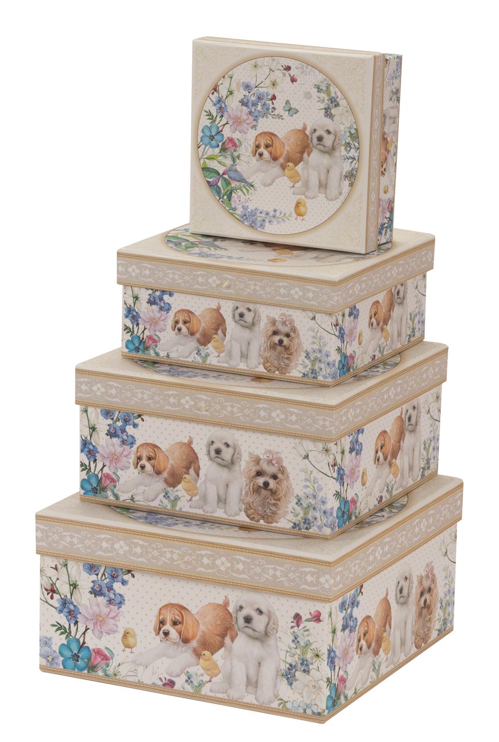 Cute puppy cardboard storage boxes