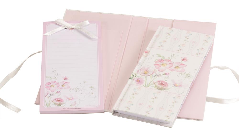 Floral design notepad and notebook set