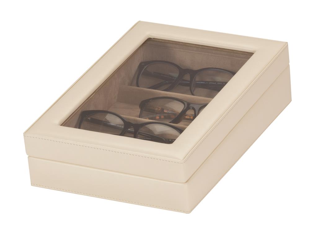 Adele Ivory Faux leather Glasses case