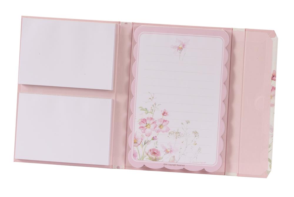 Pink Floral Notepad and Shopping List Set