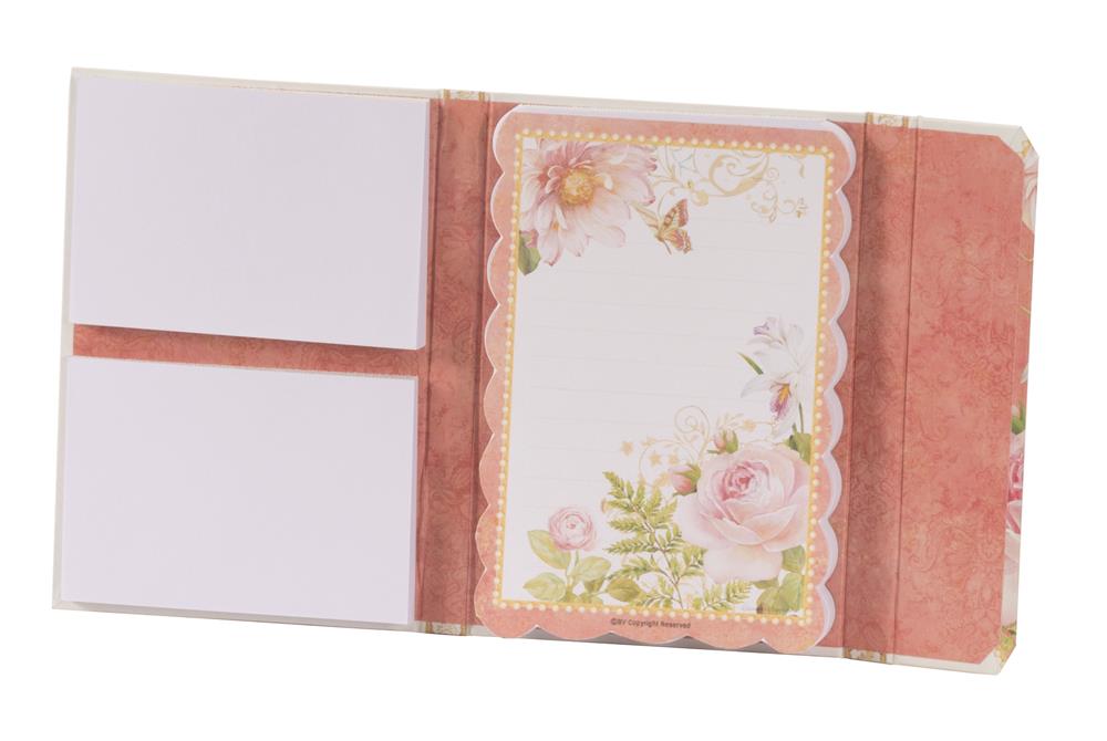 Vintage Rose Design Notepad and Shopping List Set