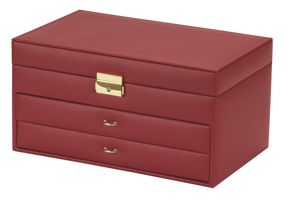 Guinivere Red Bonded leather Jewel Box