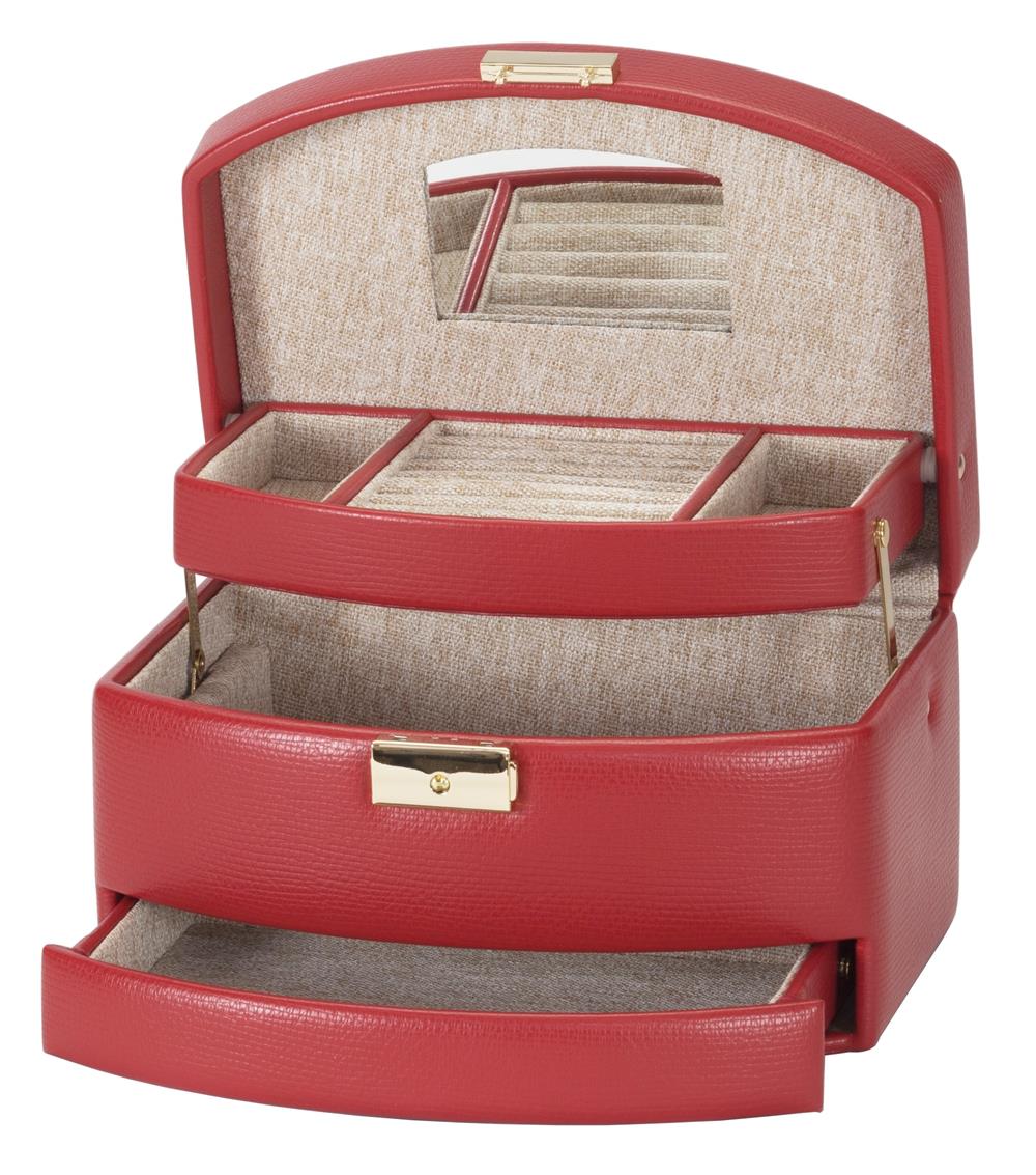 Finn Red Faux Leather Jewel Case
