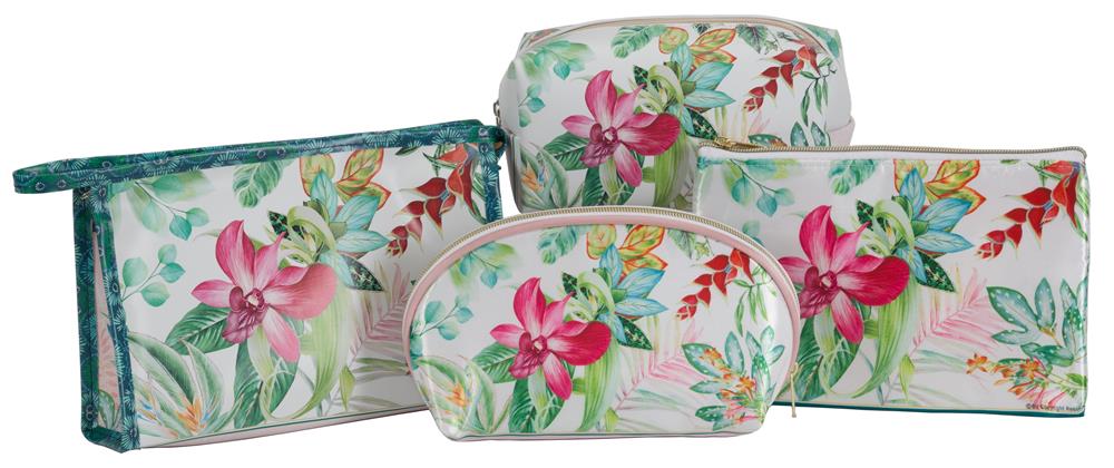 New - Orchid Cascade flat Cosmetic Bag