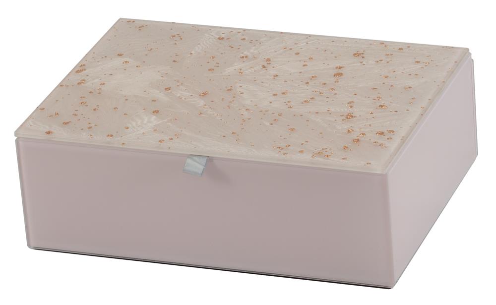 New - Pretty Pink Frosted glass jewel case