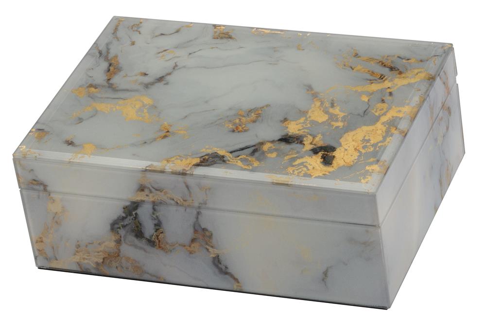 Golden Vein Marble effect glass jewel case
